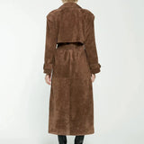 Élise | Trench en daim élégant pour femme avec ceinture à la taille