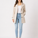Estelle | Trench court femme à coupe cintrée et col classique