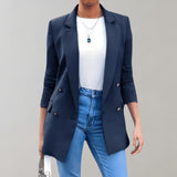 Céleste | Blazer long chic à double boutonnage élégant