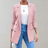 Céleste | Blazer long chic à double boutonnage élégant