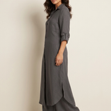 Pauline | Ensemble en lin avec blouse longue et pantalon ample