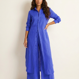 Pauline | Ensemble en lin avec blouse longue et pantalon ample