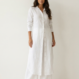 Pauline | Ensemble en lin avec blouse longue et pantalon ample