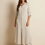 Pauline | Ensemble en lin avec blouse longue et pantalon ample
