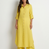 Pauline | Ensemble en lin avec blouse longue et pantalon ample