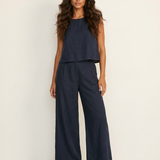 Margaux | Ensemble en lin pour femme avec pantalon large