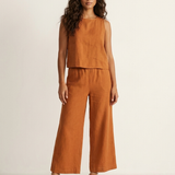 Inès | Ensemble en lin deux pièces avec pantalon ample