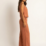 Inès | Ensemble en lin deux pièces avec pantalon ample