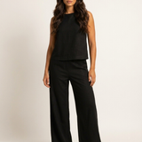 Inès | Ensemble en lin deux pièces avec pantalon ample