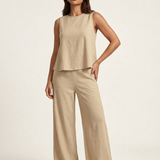 Inès | Ensemble en lin deux pièces avec pantalon ample