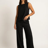 Inès | Ensemble en lin deux pièces avec pantalon ample