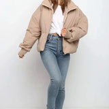 Claire | Veste matelassée oversize femme à col montant