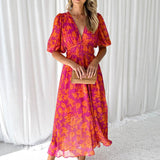 Juliette | Robe midi femme à décolleté en V et taille cintrée
