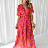 Juliette | Robe midi femme à décolleté en V et taille cintrée