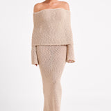 Orélia | Robe Maxi Bouclée Épaules Dénudées