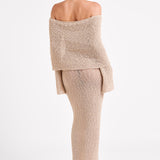 Orélia | Robe Maxi Bouclée Épaules Dénudées