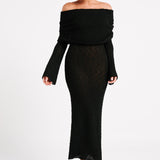 Orélia | Robe Maxi Bouclée Épaules Dénudées