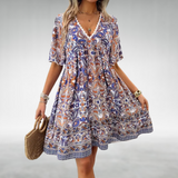 Soléane | Robe Bohème Courte à Décolleté en V