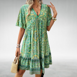 Soléane | Robe Bohème Courte à Décolleté en V