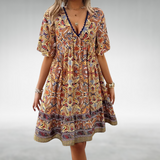 Soléane | Robe Bohème Courte à Décolleté en V