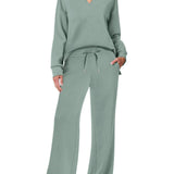Naya | Ensemble décontracté femme à sweat zippé et pantalon ample