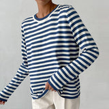 Célia | Sweatshirt rayé à manches longues et col rond