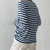 Célia | Sweatshirt rayé à manches longues et col rond