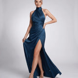Aurélie | Robe Maxi Épaules Dégagées à Taille Drapée