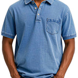 Henri | T-shirt polo vintage à poche poitrine coupe décontractée homme
