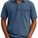 Henri | T-shirt polo vintage à poche poitrine coupe décontractée homme