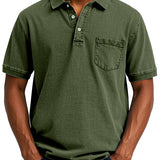 Henri | T-shirt polo vintage à poche poitrine coupe décontractée homme