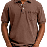 Henri | T-shirt polo vintage à poche poitrine coupe décontractée homme