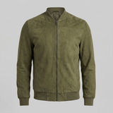 Valentin | Veste bomber effet suédé pour homme à col montant