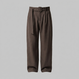 Nicolas | Pantalon homme à jambes larges avec taille haute et ceinture