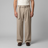 Nicolas | Pantalon homme à jambes larges avec taille haute et ceinture