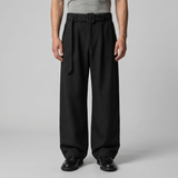 Nicolas | Pantalon homme à jambes larges avec taille haute et ceinture