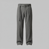 Nicolas | Pantalon homme à jambes larges avec taille haute et ceinture