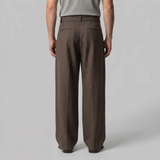 Nicolas | Pantalon homme à jambes larges avec taille haute et ceinture