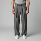 Nicolas | Pantalon homme à jambes larges avec taille haute et ceinture