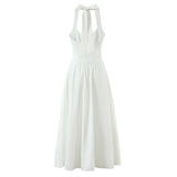 Manon | Robe halter élégante midi en coton premium