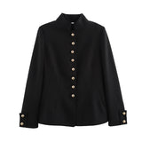 Manon | Blazer ajusté à col montant et boutons dorés