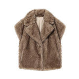 Chloé | Gilet sans manches en fausse fourrure avec col châle