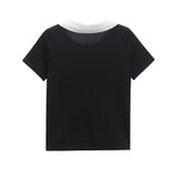 Eleanor | Polo en Tricot Noir Chic avec Contraste