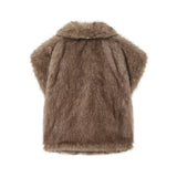 Chloé | Gilet sans manches en fausse fourrure avec col châle