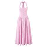 Manon | Robe halter élégante midi en coton premium