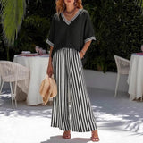 Léonie | Ensemble Femme Col V et Pantalon Large Élégant