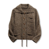Léa | Cardigan court en tricot marbré au style décontracté