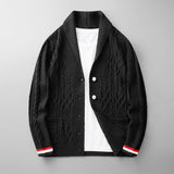 Théophile | Cardigan Homme en Maille Torsadée à Col Châle