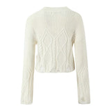 Élodie | Pull court en maille torsadée au style décontracté
