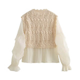 Élise | Gilet Court en Tricot à Câbles